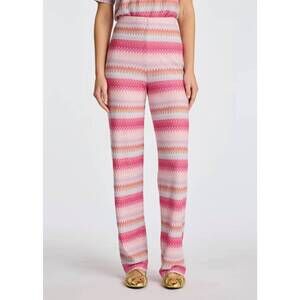 NEW WEILL elasticated wide leg trousers in fancy jersey fabric pink